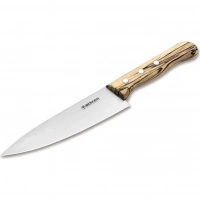 Кухонный шеф-нож Boker Tenera Chef’s Medium Ice Beech, 158 мм, сталь С75, рукоять белый бук купить в Кемерове