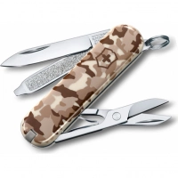 Нож перочинный Victorinox CLASSIC, сталь X55CrMo14, рукоять Cellidor®, песочный камуфляж купить в Кемерове