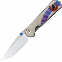 Нож складной Chris Reeve Large Sebenza 21 Unique Graphics Ametyst Cabochon, сталь CPM-S35VN, рукоять титан купить в Кемерове