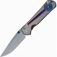 Нож складной Chris Reeve Large Sebenza 21 Unique Graphics Opal Mosaic Triplet Cabochon, сталь CPM-S35VN, рукоять титан купить в Кемерове