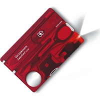 Швейцарская карта Victorinox SwissCard Lite, сталь X50CrMoV15, рукоять ABS-пластик, полупрозрачный красный купить в Кемерове